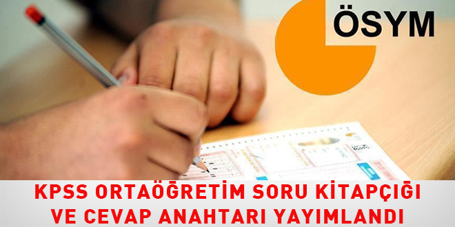 KPSS Ortaretim soru kitap ve cevap anahtar yaymland