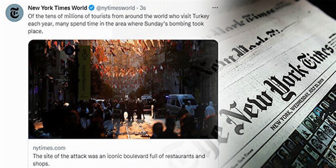 New York Times saldırıyı 'turizm' vurgusuyla servis etti