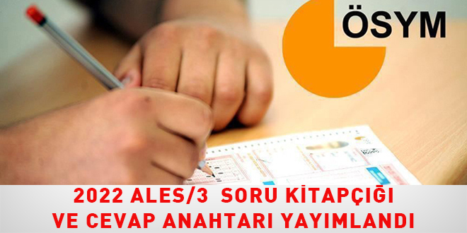 ALES soru kitap ve cevap anahtar yaymland