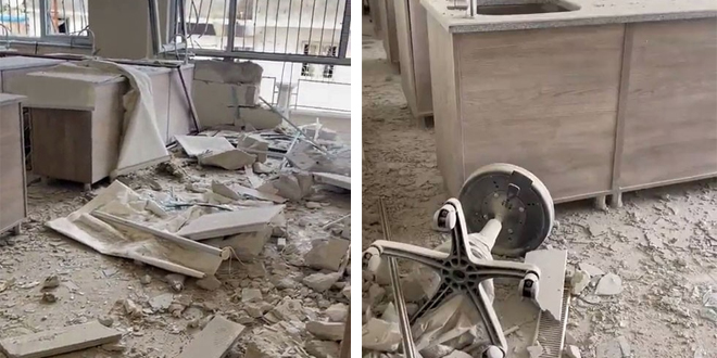 Roketin isabet ettiği okulun içi görüntülendi