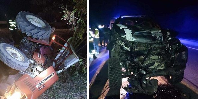Kamyonetin çarptığı traktörün sürücüsü öldü