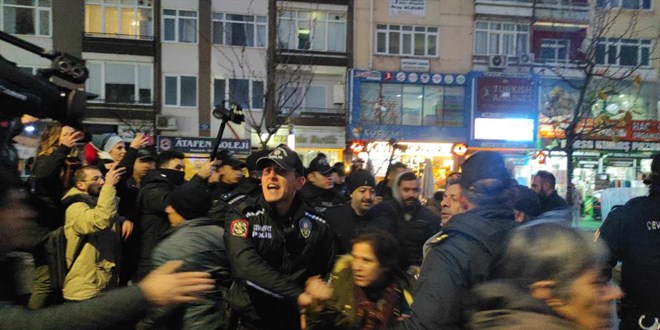 HDP'lilerin izinsiz eylemine polis mdahalesi