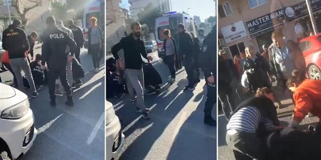 Yolun karşısına geçen öğretmene çarptı, kaçarken esnafı bıçakladı