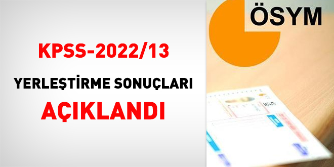 KPSS-2022/13 yerletirme sonular akland