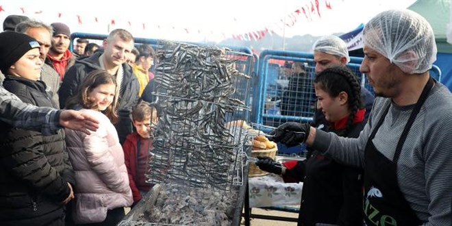 Hamsi festivalinde 2,5 ton hamsi tketildi