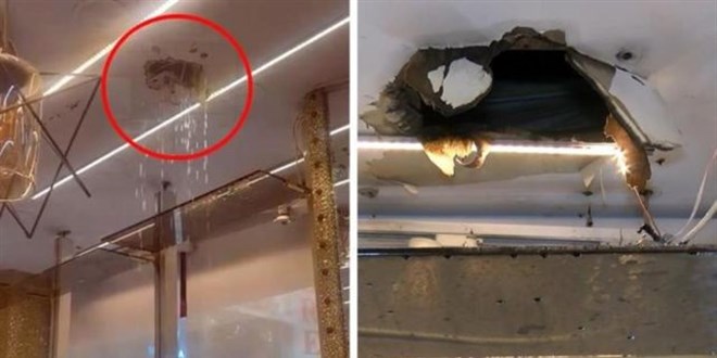 Kiracısını çıkarmak için tavanı deldi, sarımsaklı su döktü