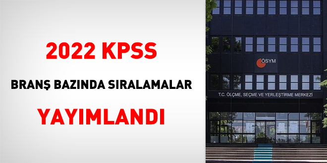 2022 KPSS bran baznda sralamalar yaymland