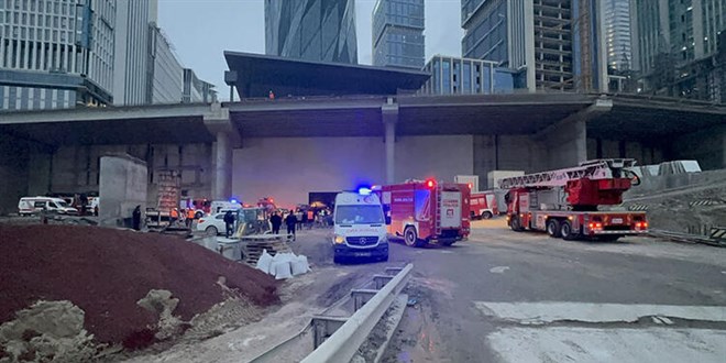 İstanbul Finans Merkezi inşaatında yangın: 3 işçi dumandan etkilendi