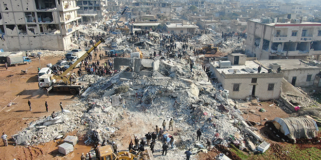 Suriye'de depremde can kayplar 3 bin 162'ye ykseldi