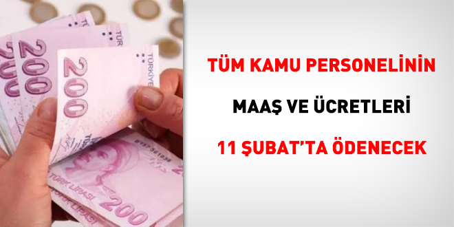 Memur maalar 11 ubat'ta denecek