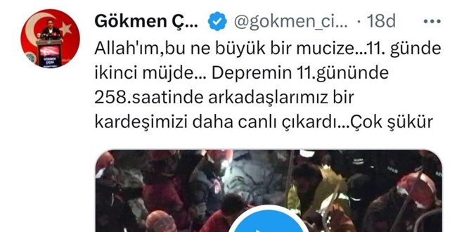 Vali Çiçek: 11. günde ikinci müjde