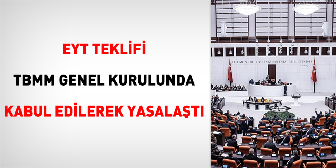 Emeklilikte Yaşa Takılanlar teklifi TBMM'de yasalaştı