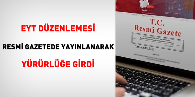 Emeklilikte yaa taklanlara ilikin Kanun, Resmi Gazete'de yaymland