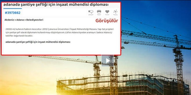 İnşaat mühendislerinden 'kiralık-satılık diploma' ilanı