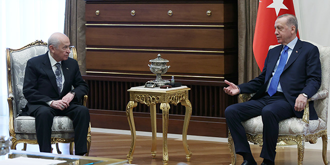Erdoğan'ın MHP Genel Başkanı Bahçeli'yi kabulü sona erdi