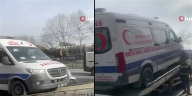 Kazaya kar��an Esenyurt Belediyesine ait ambulans�n 'hacizli' oldu�u belirlendi