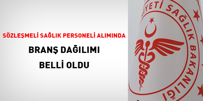 Sözleşmeli sağlık personeli alımında branş dağılımı belli oldu