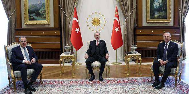 Cumhurbaşkanı Erdoğan, Rusya Dışişleri Bakanı Lavrov'u kabul etti