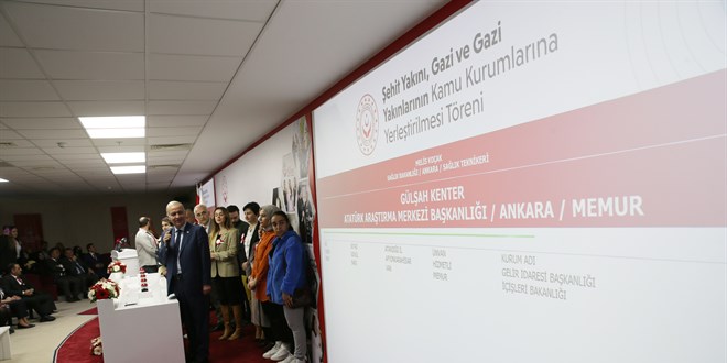 Kamuya 517 şehit yakını, gazi ve gazi yakını atandı