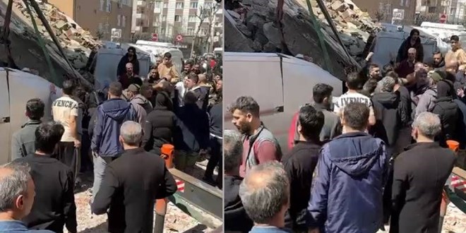 Kentsel dönüşüm için boşaltılan 4 katlı bina çöktü, 1 kişi yaralandı