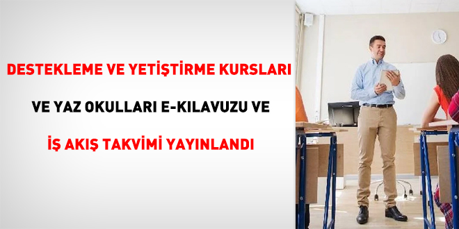 Destekleme Ve Yetiştirme Kursları Ve Yaz Okulları E-Kılavuzu ve iş akış takvimi yayınlandı