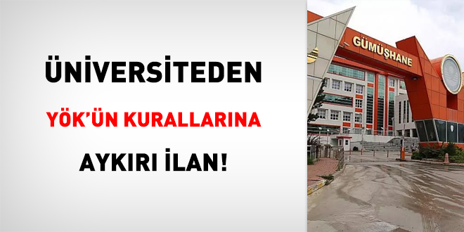 Üniversiteden YÖK'ün kurallarına aykırı ilan!