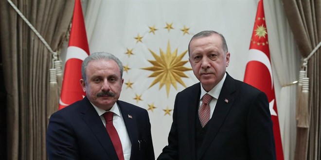Cumhurbaşkanı Erdoğan, TBMM Başkanı Şentop'u kabul etti