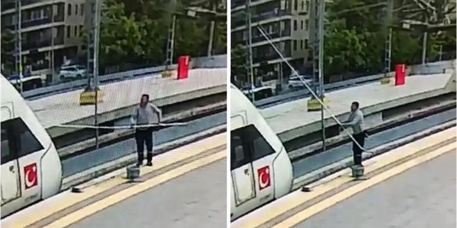 Demiryollarında temizlik işçisini elektrik çarptı
