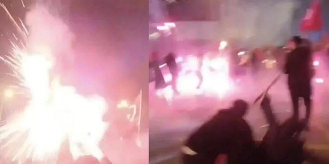 Fatih'te kutlama sırasında havai fişek kazası