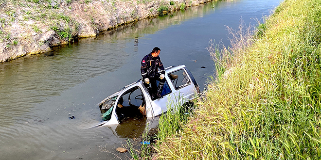 Aksaray'da araç kanala düştü: 1 ölü, 1 yaralı