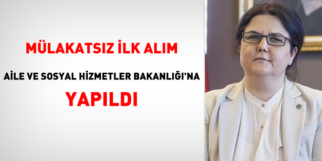 Mlakatsz ilk alm Aile ve Sosyal Hizmetler Bakanl'na yapld