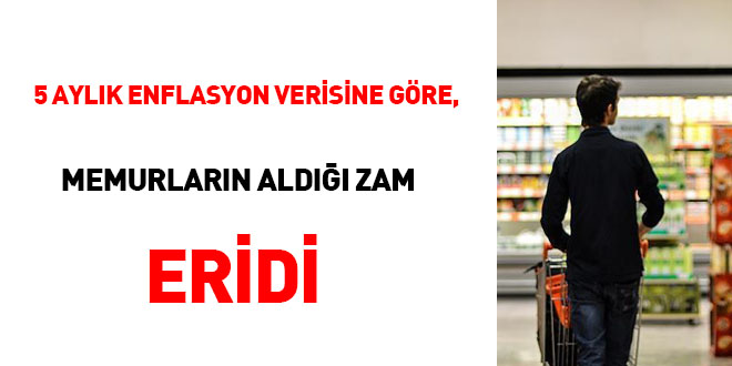 5 aylık enflasyon verisine göre, memurların aldığı zam eridi