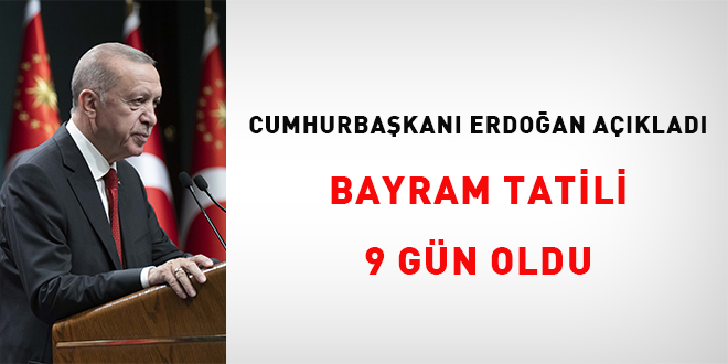 Kurban Bayram tatili 9 gn oldu