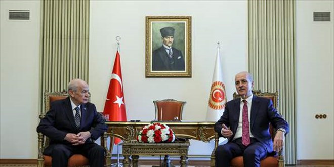 TBMM Başkanı seçilen Kurtulmuş, görevi Geçici Meclis Başkanı Bahçeli'den devraldı