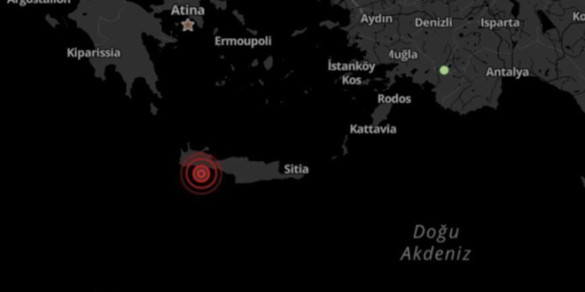 Akdeniz'de 4.3 byklnde deprem meydana geldi