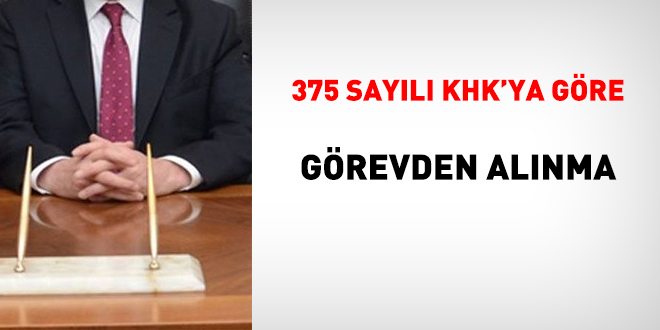 375 Sayılı Kanun Hükmünde Kararnameye Göre Görevden Alınma