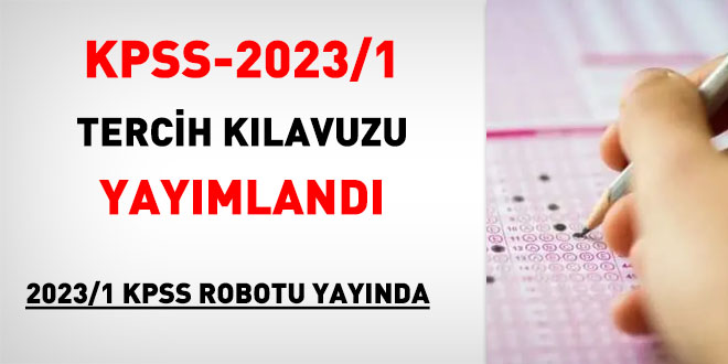 KPSS-2023/1 tercih klavuzu yaymland