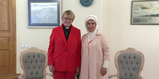 Emine Erdoğan, İsveç Başbakanı Kristersson'un eşi Birgitta Ed ile görüştü