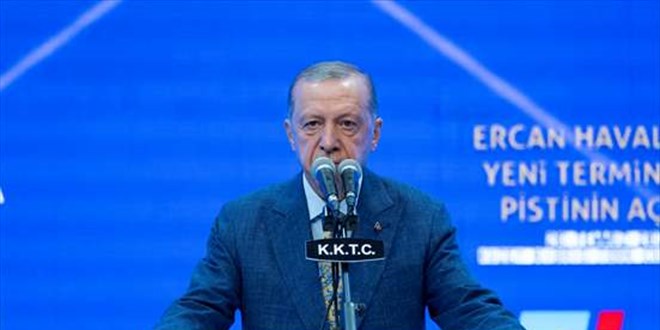 Erdoğan, Ercan Havalimanı açılış töreninde konuştu
