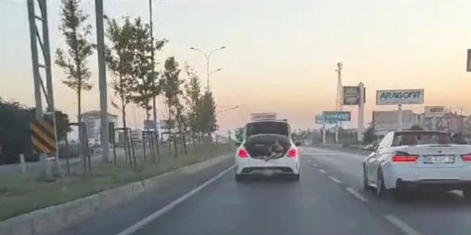 Otomobil bagajında tehlikeli yolculuk