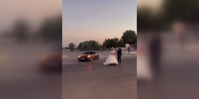Gelin ile damadın etrafında drift yapan sürücüye 20 bin 342 lira ceza