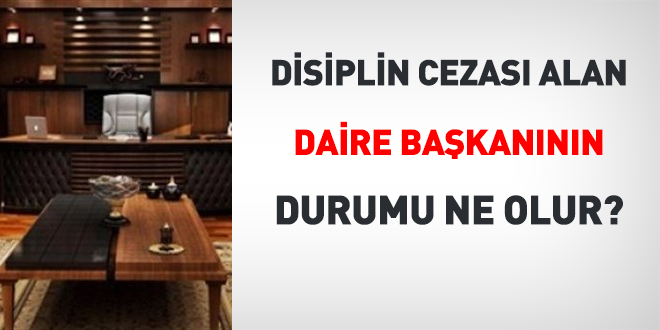 Disiplin cezası alan daire başkanının durumu