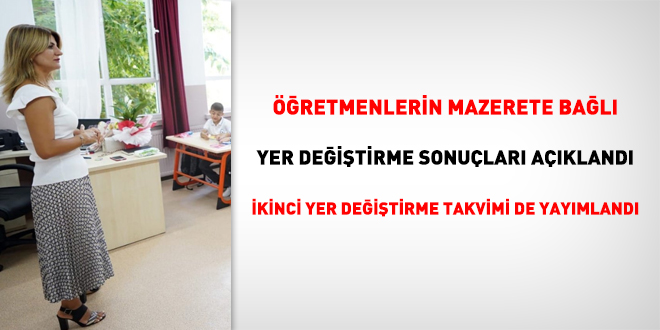 Öğretmenlerin mazerete bağlı yer değiştirme sonuçları açıklandı
