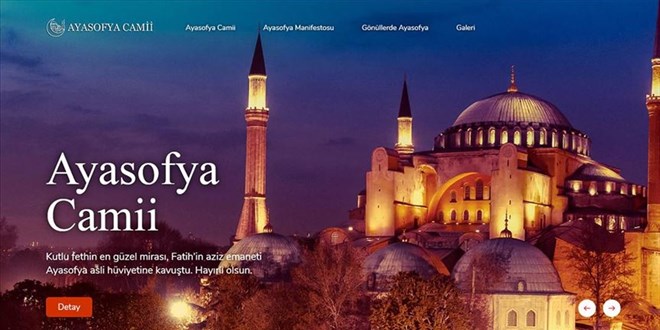 Ayasofya-i Kebir Camii'nin internet sayfası erişime açıldı