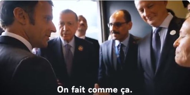 Erdoğan ve Macron arasında gülümseten diyalog: Hani gelecektin? Gel de konuşalım