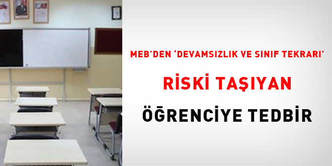 MEB'den 'devamszlk ve snf tekrar' riski tayan rencilere tedbir