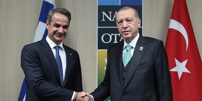 Cumhurbaşkanı Erdoğan, Yunanistan Başbakanı Miçotakis'i kabul etti