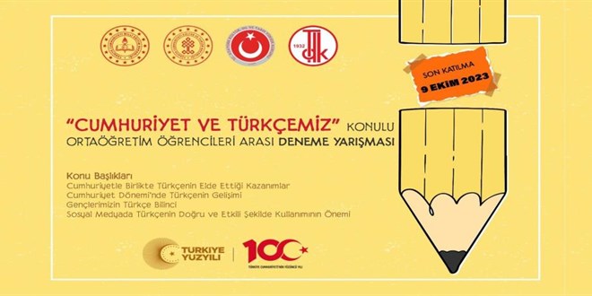 MEB'den lise öğrencileri arasında 'Cumhuriyet ve Türkçemiz' konulu deneme yarışması