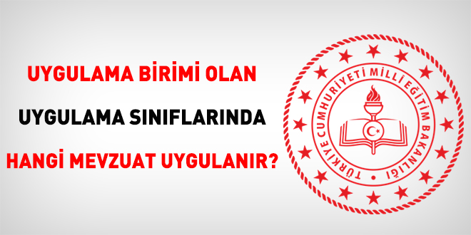 Uygulama birimi olan uygulama sınıflarında hangi mevzuat uygulanır?