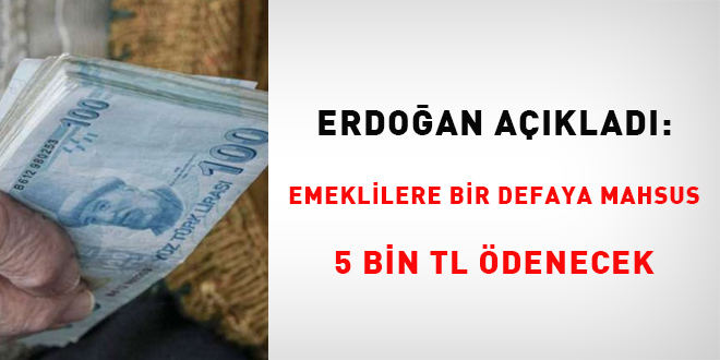 Emeklilere bir defaya mahsus 5 bin TL ödenecek